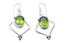 Silver Earring Flat Peridot