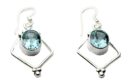 Silver Earring Flat Topaz