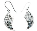 Silver Earring Leaf Blue Topaz