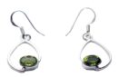 Silver Earring Oval Peridot
