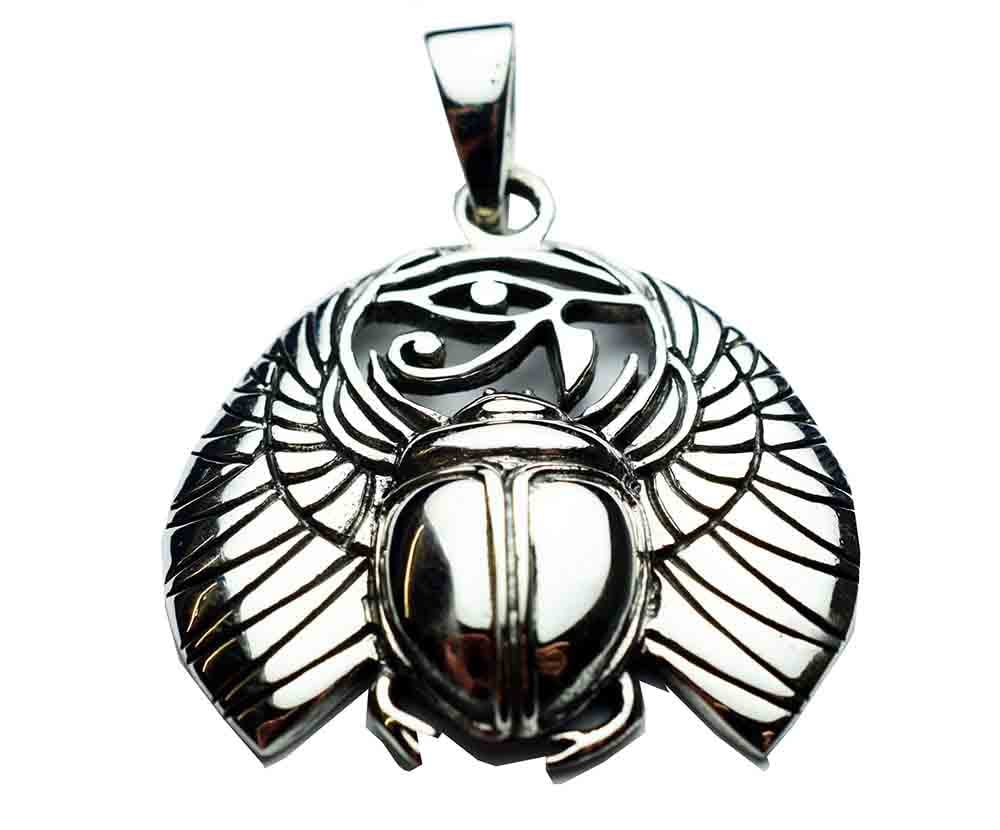 Silver Pendant Egyptian Scarab