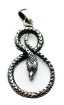 Silver Pendant Snake Head Down