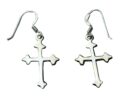 Silver Earring Cross Small