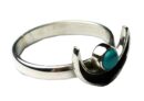 Silver Ring Half Moon Turquoise