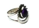 Silver Ring Teardrop Amethyst