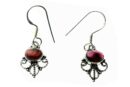 Silver Earring Oval Garnet