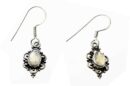 Silver Earring Oval Rainbow