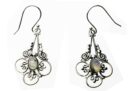 Silver Earring Oval Rainbow