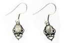 Silver Earring Oval Rainbow