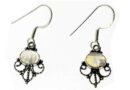 Silver Earring Oval Rainbow