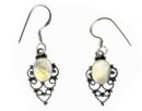 Silver Earring Oval Rainbow