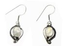 Silver Earring Oval Rainbow