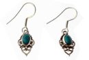 Silver Earring Oval Turquoise
