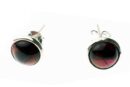 Silver Earring Stud Garnet