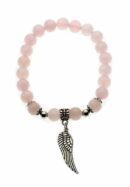 Bracelet Metal Wing Rose Quartz