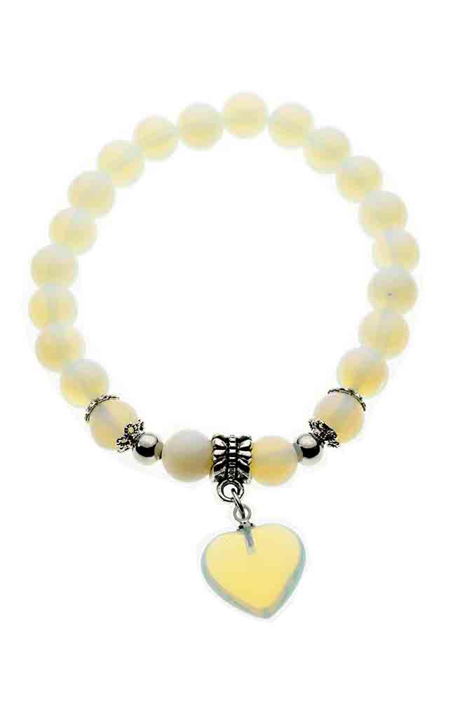 Bracelet Stone Heart Opalite