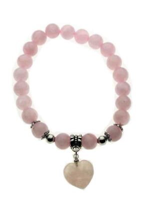 Bracelet Stone Heart Rose Quartz