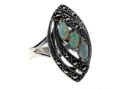 Silver Ring Marcasite Opal