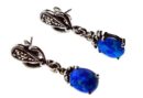 Silver Earring Marcasite Blue