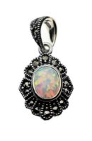 Silver Pendant Marcasite Opal