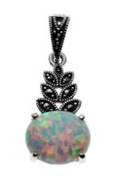 Silver Pendant Marcasite Opal