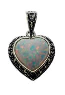 Silver Pendant Marcasite Opal