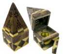 Incense Cone Box Pyramid Wood