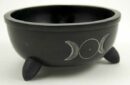 Burner Bowl Resin Moon Design Black 5 Inch