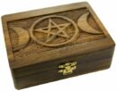 Box Wooden Carved Moons