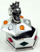 Skull Box With Stones 9x8x10.5