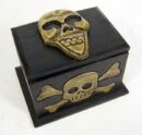 Box With 1 Skulls Wood 23X18X17cm