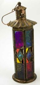Lantern Tall Coloured Glass