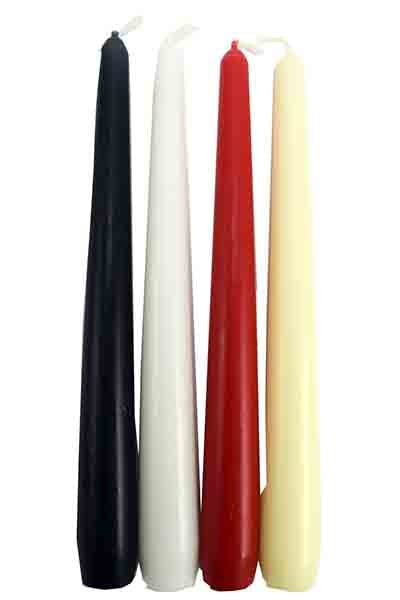 Taper Candle 10 Inches, 4pcs (Assorted Colours)