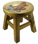 Stool Wooden Red Plane