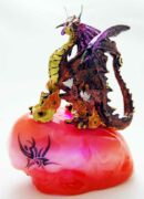 Dragon On Stone Plinth Red
