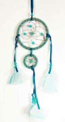 Dream Catcher Beaded 2 Circles Blue 8cm