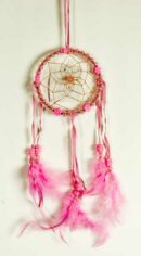 Dream Catcher Beaded Pink 3 Inch