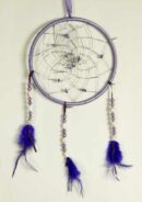 Dream Catcher With Beads Purple 6.5 Inch