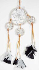 Dream Catcher Beaded 4 Circles White 8cm
