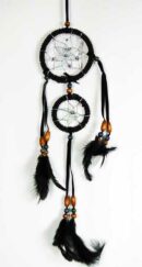 Dream Catcher Beaded Black 2 Circles 8cm