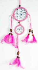 Dream Catcher Beaded Pink 2 Circles 8cm