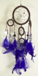 Dream Catcher Beaded Purple With Mirrors 5006 9cm