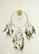 Dream Catcher White Beaded 16cm