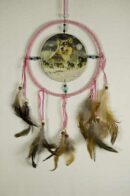Dream Catcher Wolf Beaded Pink 18cm