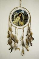 Dream Catcher Indian Lady With Wolves 28cm
