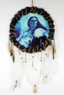 Dream Catcher Indian With Eagle And Wolf 33cm