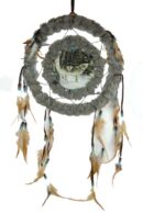 Dream Catcher Two Wolves One Howling 25cm