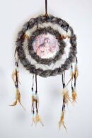 Dream Catcher Wolf Standing Grey Fur 25cm