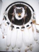 Dream Catcher Wolf Head Resin 45cm