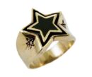 Ring Bronze Black Pentagram